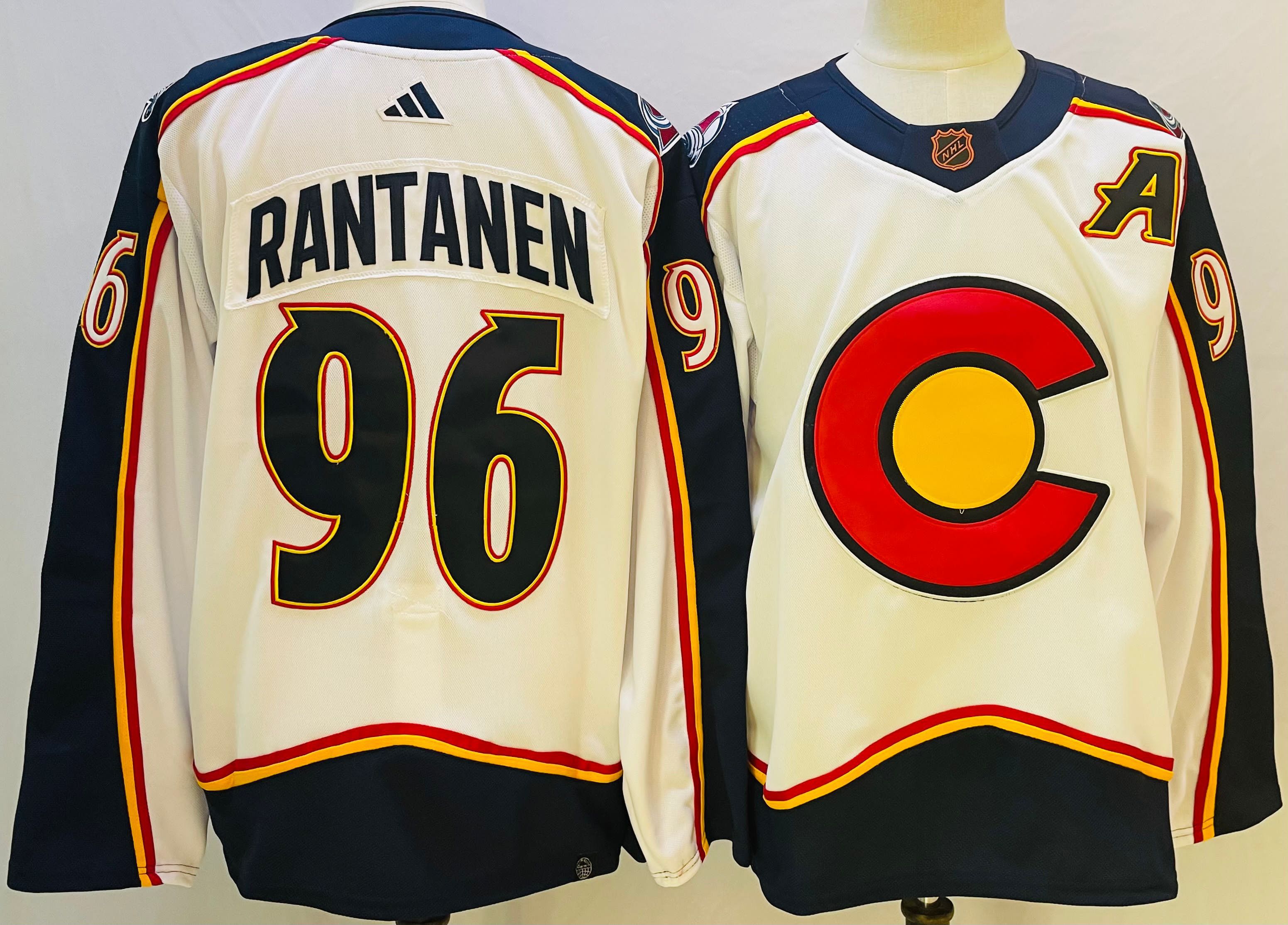 Men Colorado Avalanche #96 Rantanen Cream Throwback 2022 Adidas NHL Jersey